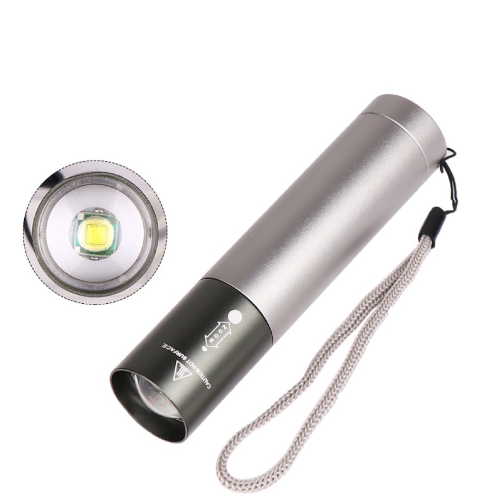 3 Modes Adjustable LED T6 USB Rechargeable Flashlight for Outdoor gray_Model 1463-T6 - Image 2