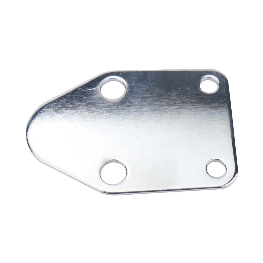 Small Block Fuel Pump Off Plate Chrome Steel For Chevy 283 305 327 350 383 400 Engines Silver - Image 2