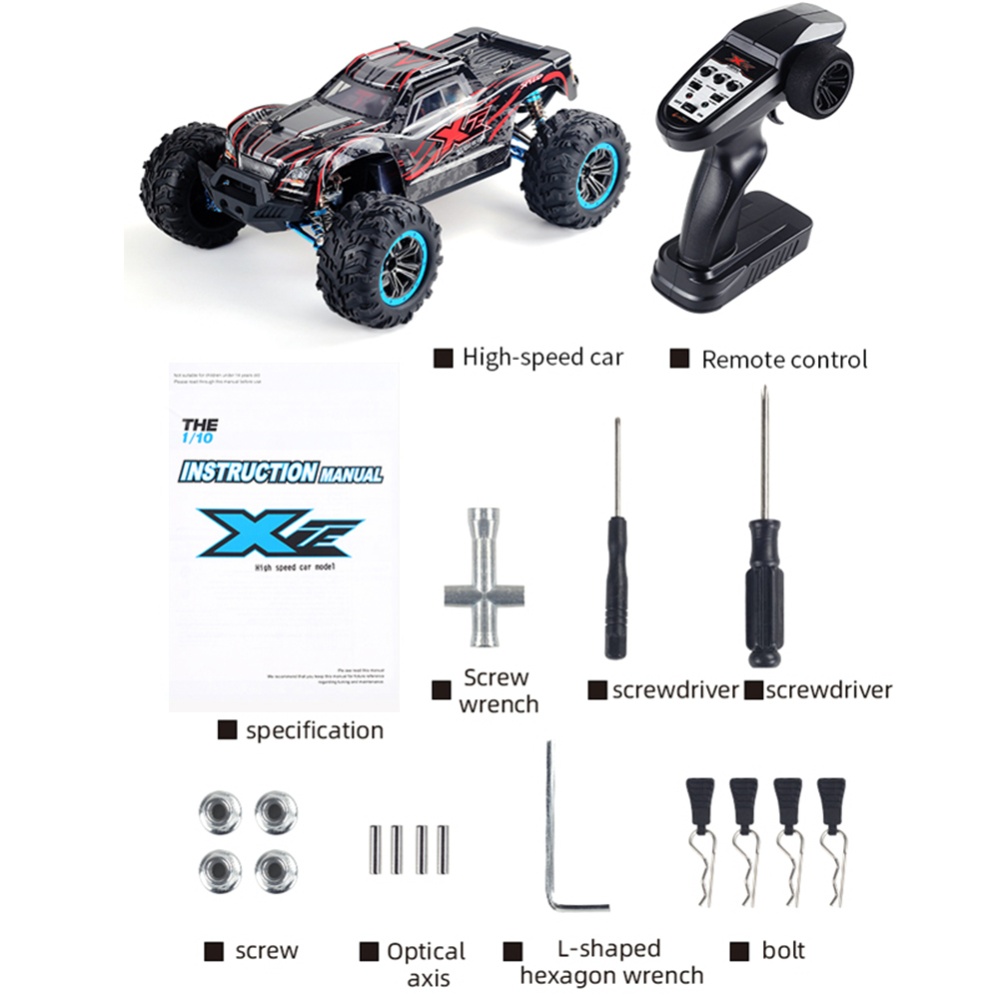 F21a 2.4g 4wd High Speed RC Car 1:10 Brushless Motor Racing Climbing Drift off Road Vehicle 80 km/h Black Red - Image 2