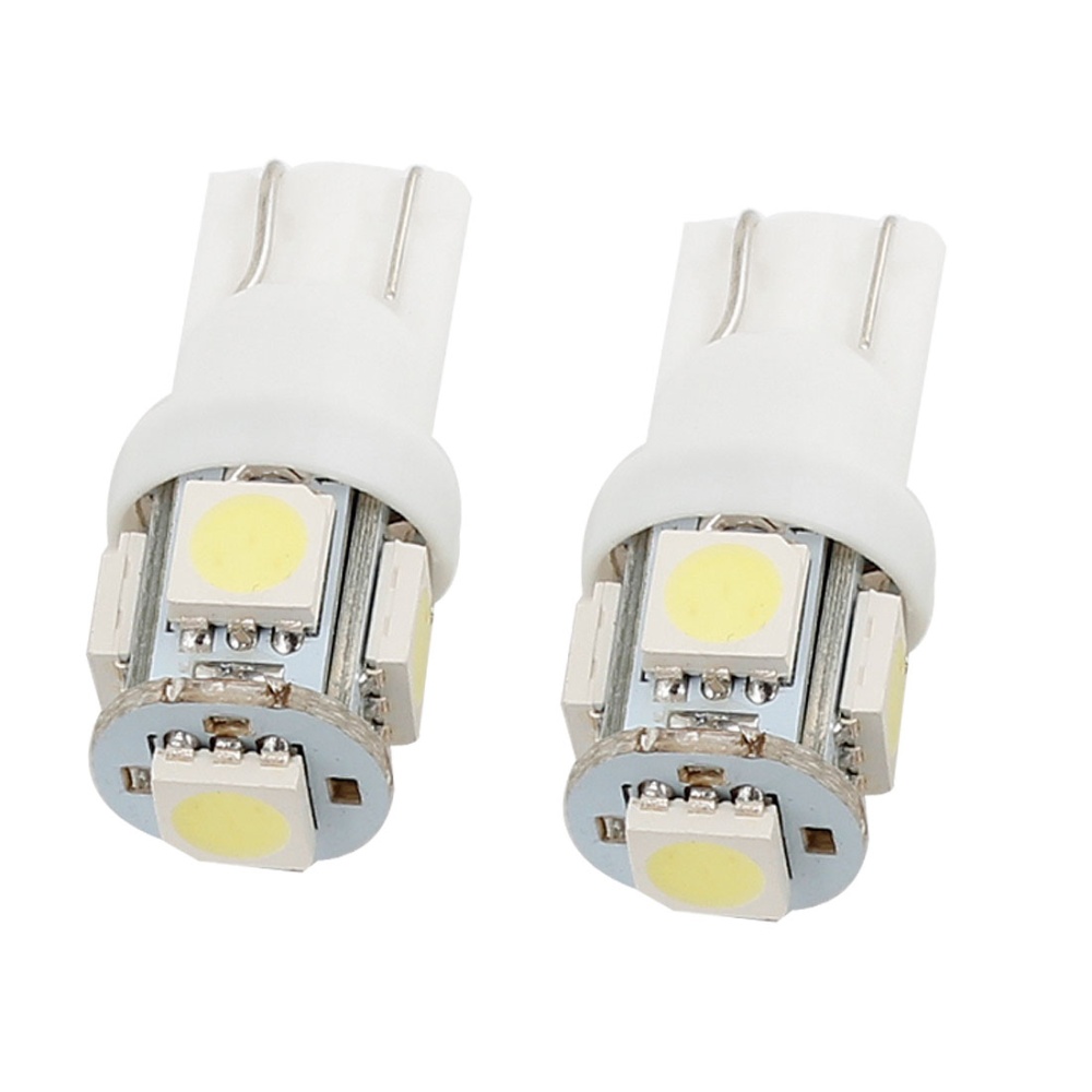 2 Pcs 12V White 5050 T10 5 SMD Auto LED Gauge Side Marker Bulb Light - General Application - Image 2