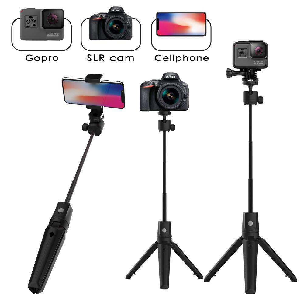 Mini Tripod Handheld Extendable Selfie Stick Wireless Bluetooth Remote Control Universal for Android/iOS Phone Live Artifact Cool black - Image 3