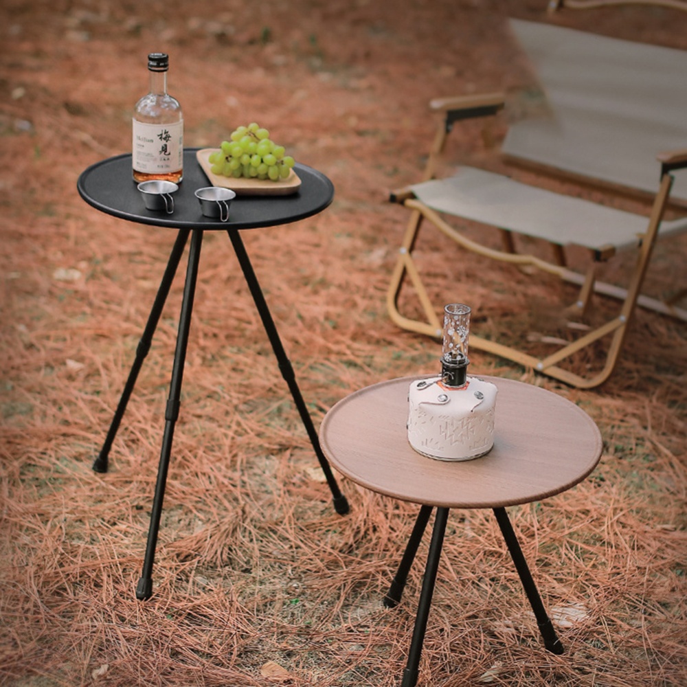 Folding Round Table Outdoor Portable Ultra-Light Liftable Aluminum Alloy Dining for Camping - Image 2