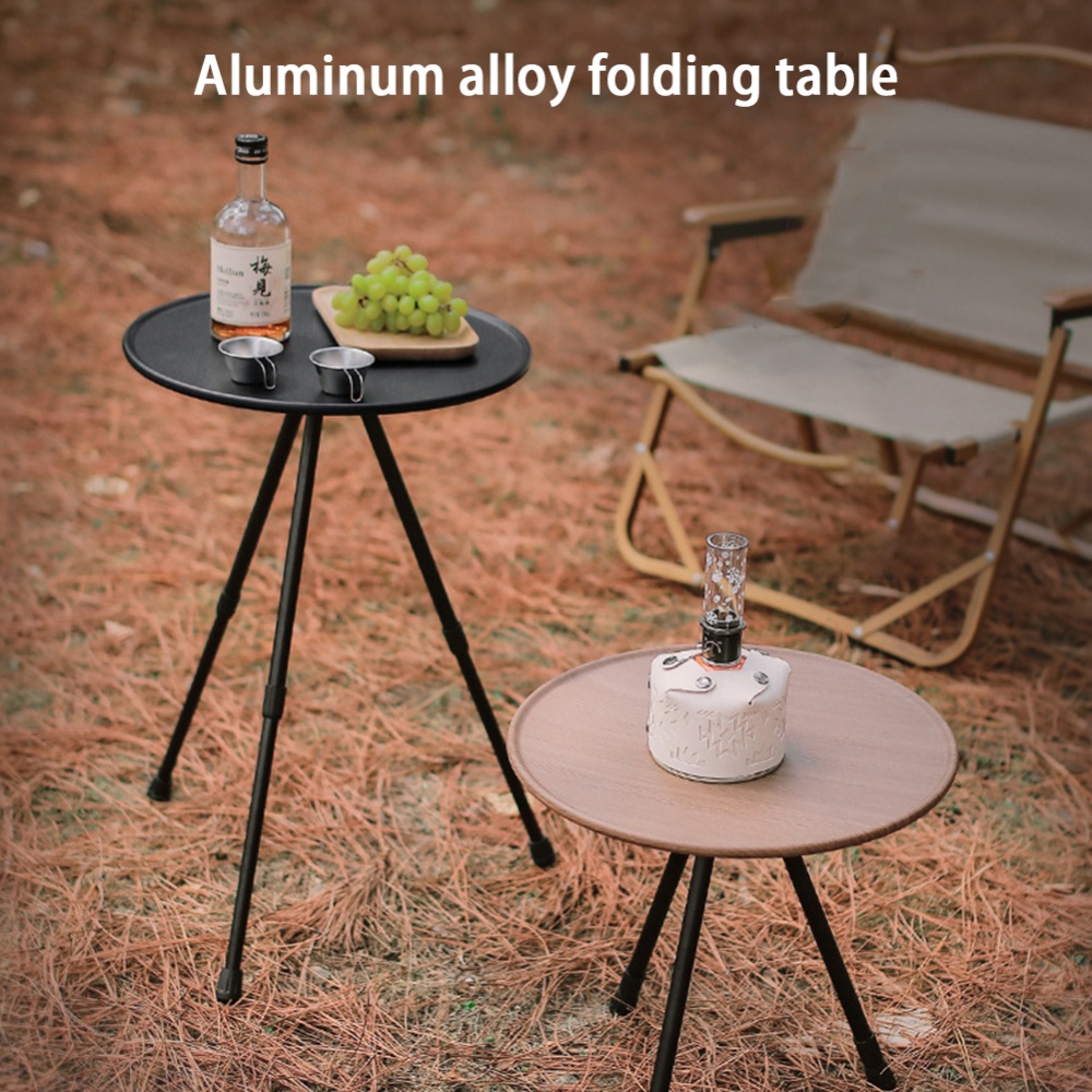 Folding Round Table Outdoor Portable Ultra-Light Liftable Aluminum Alloy Dining for Camping - Image 3