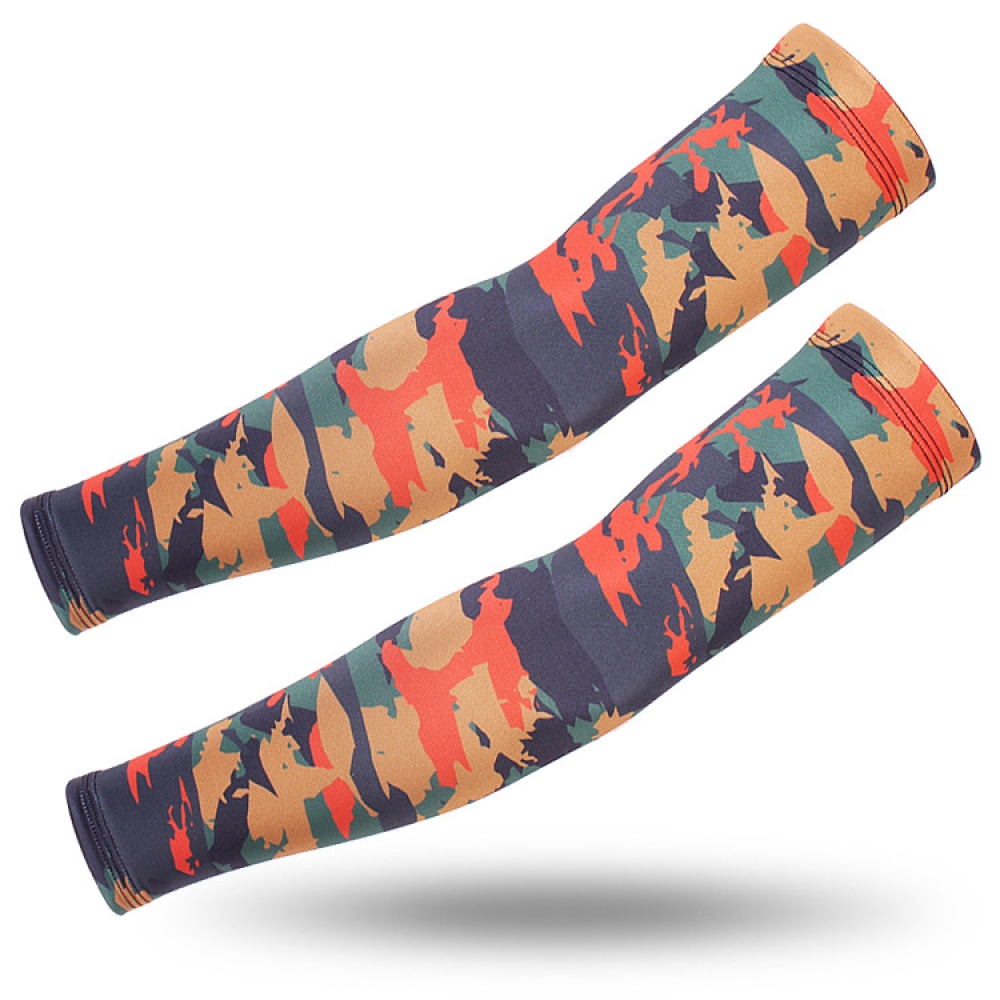 Outdoor Cycling Sunscreen Arm Sleeve Camouflage Cooling Sunshade Elastic Hand Elbow Cover Classic digital camouflage_One size - Image 3