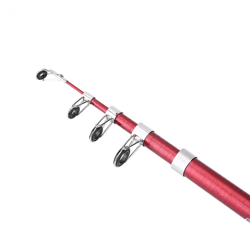 Portable Casting Fishing Rod Lightweight Telescopic Pole Reel Tackle Accessory red - Image 3