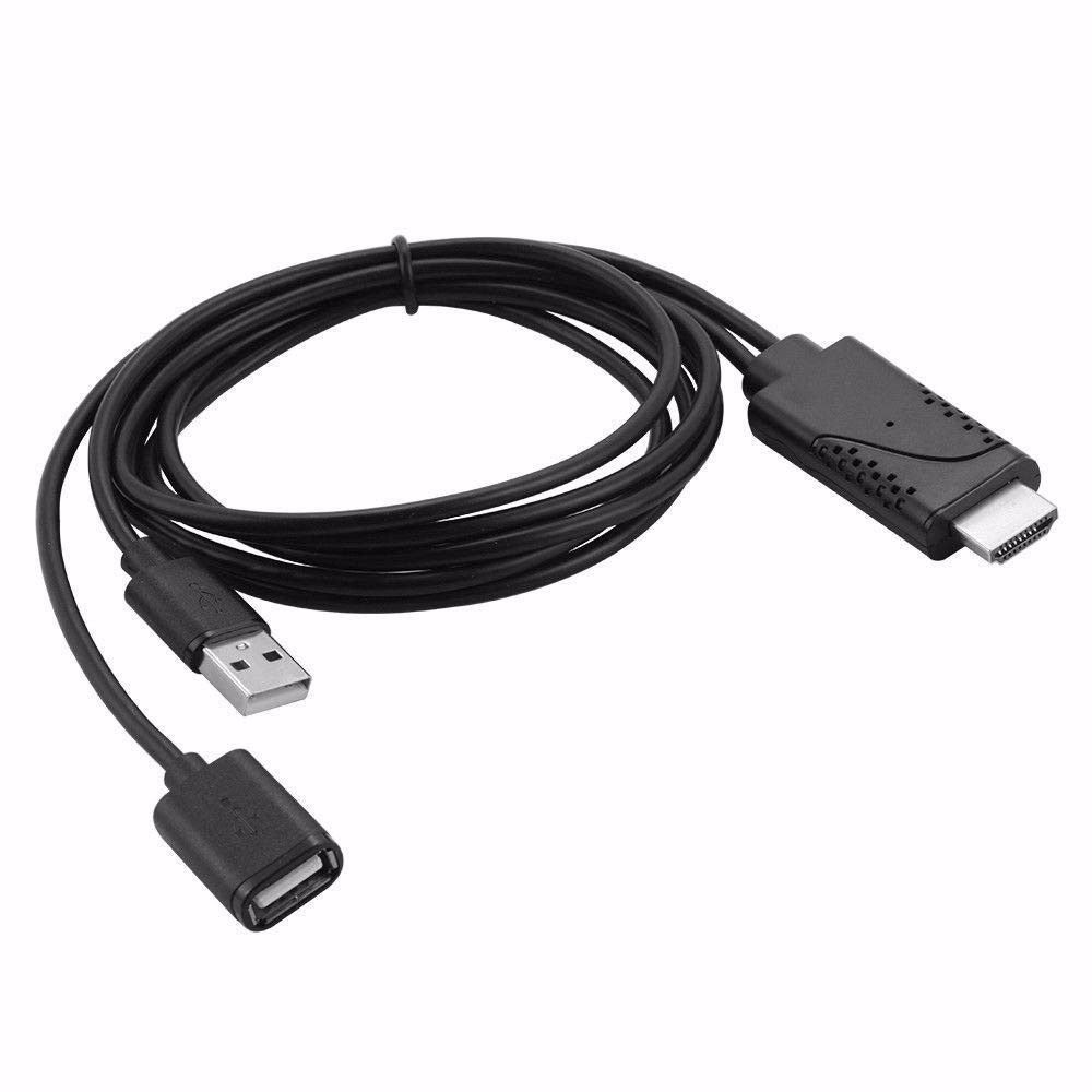 USB Female to HDMI Male HDTV Adapter Cable for iPhone8/ 7/ 7plus/ 6s/ 6 plus black - Image 3