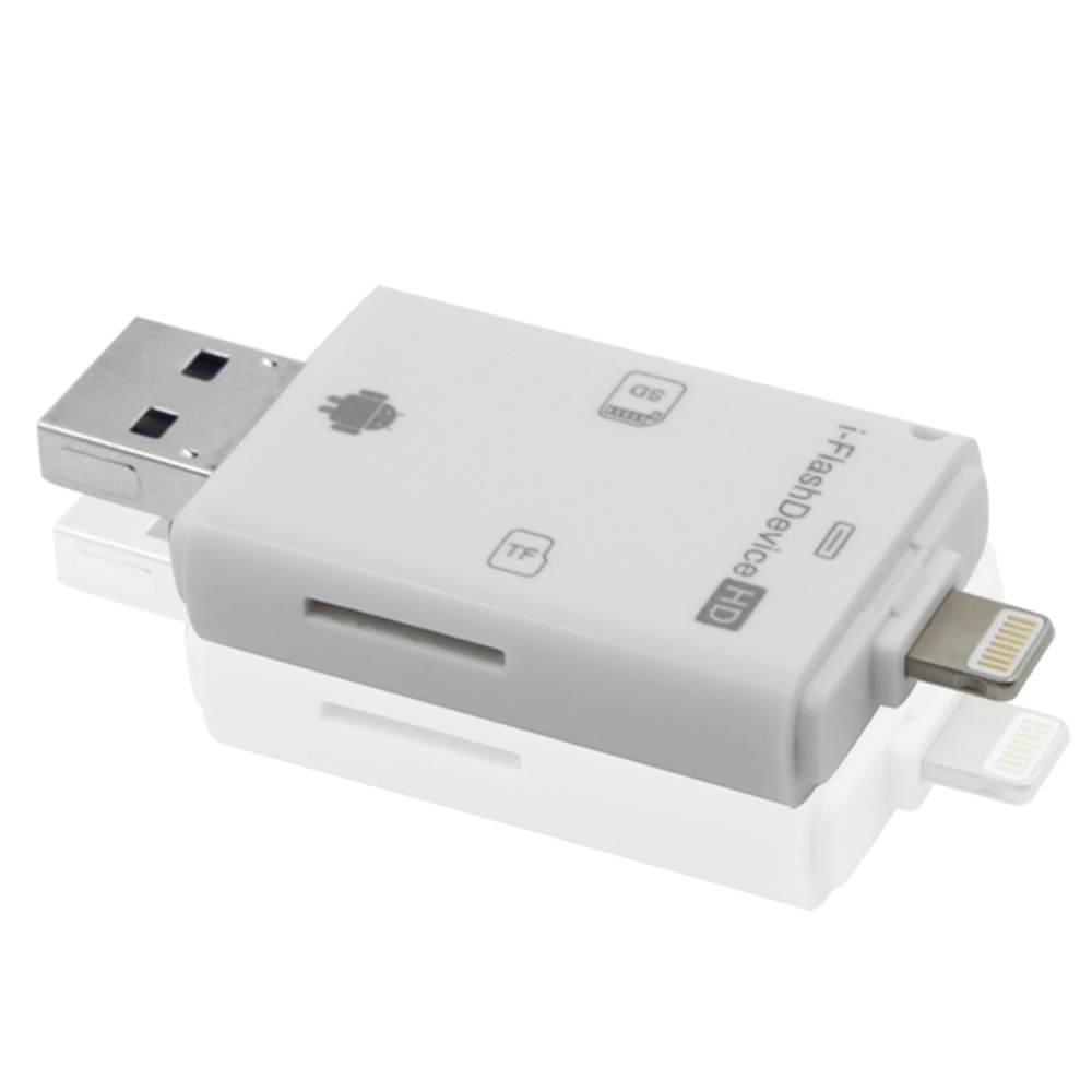 Universal USB Flash Drive SD TF Card Reader for Iphone Android and Computer White - Image 3