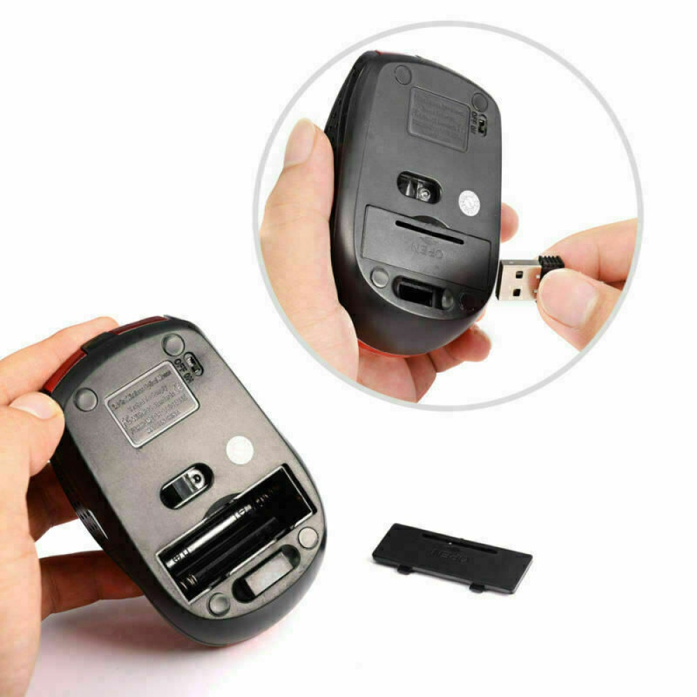 2.4GHz Wireless Optical Mouse Mice & USB Receiver for PC Laptop Computer Silver - Image 2