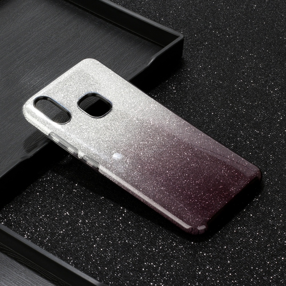 For VIVO Y91/Y93/Y95 with hole/V17/S1 Pro/Y95 Phone Case Gradient Color Glitter Powder Cover Airbag Bracket black - Image 3