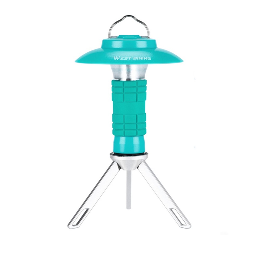 Outdoor Portable Camping Lantern Multifunctional Magnetic Emergency Flashlight Led Tent Light With Power Indicator Lake Blue