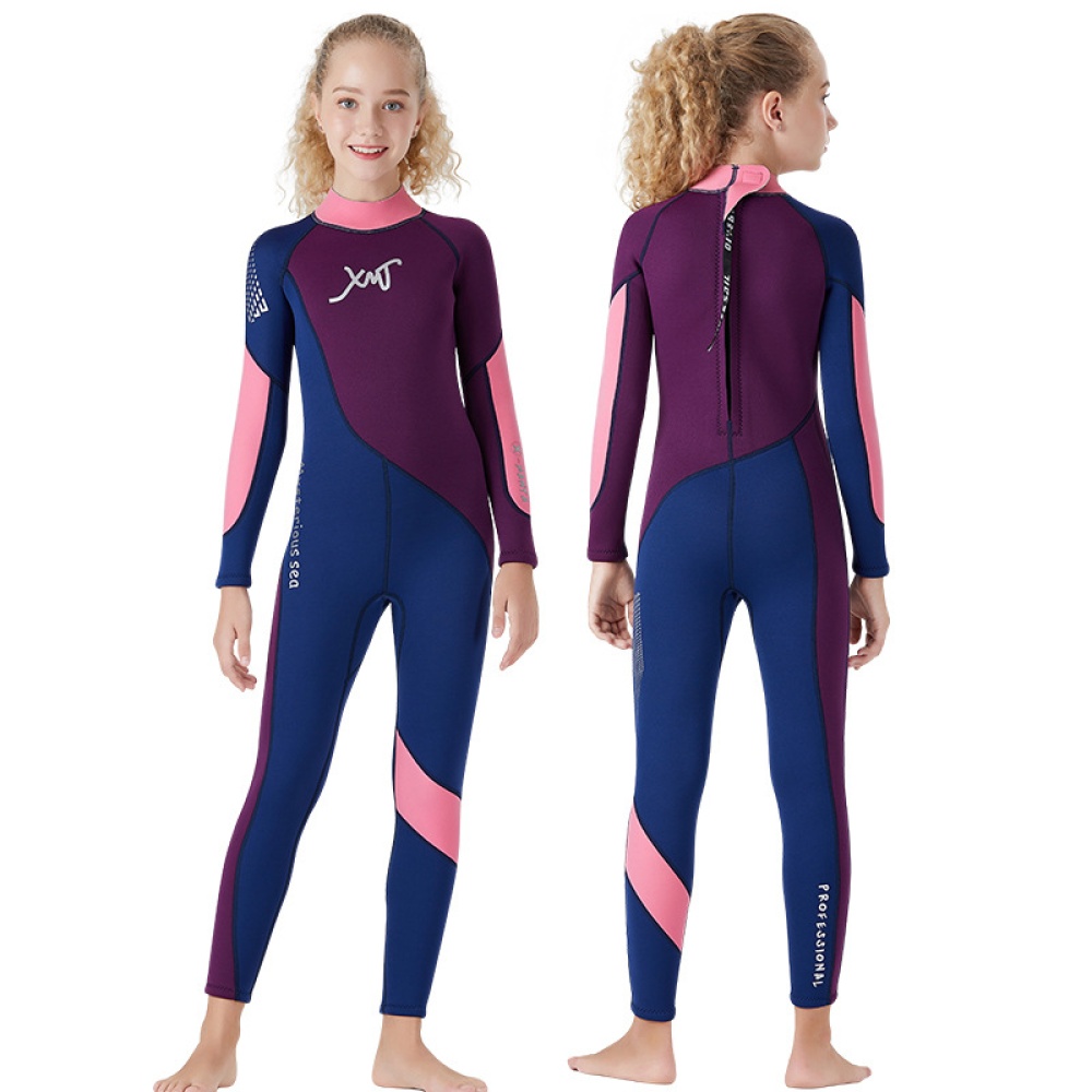 2.5MM Children Diving Suit Junior Swimwear Siamese Thicken Surfing Winter Jellyfish black_L - Image 3