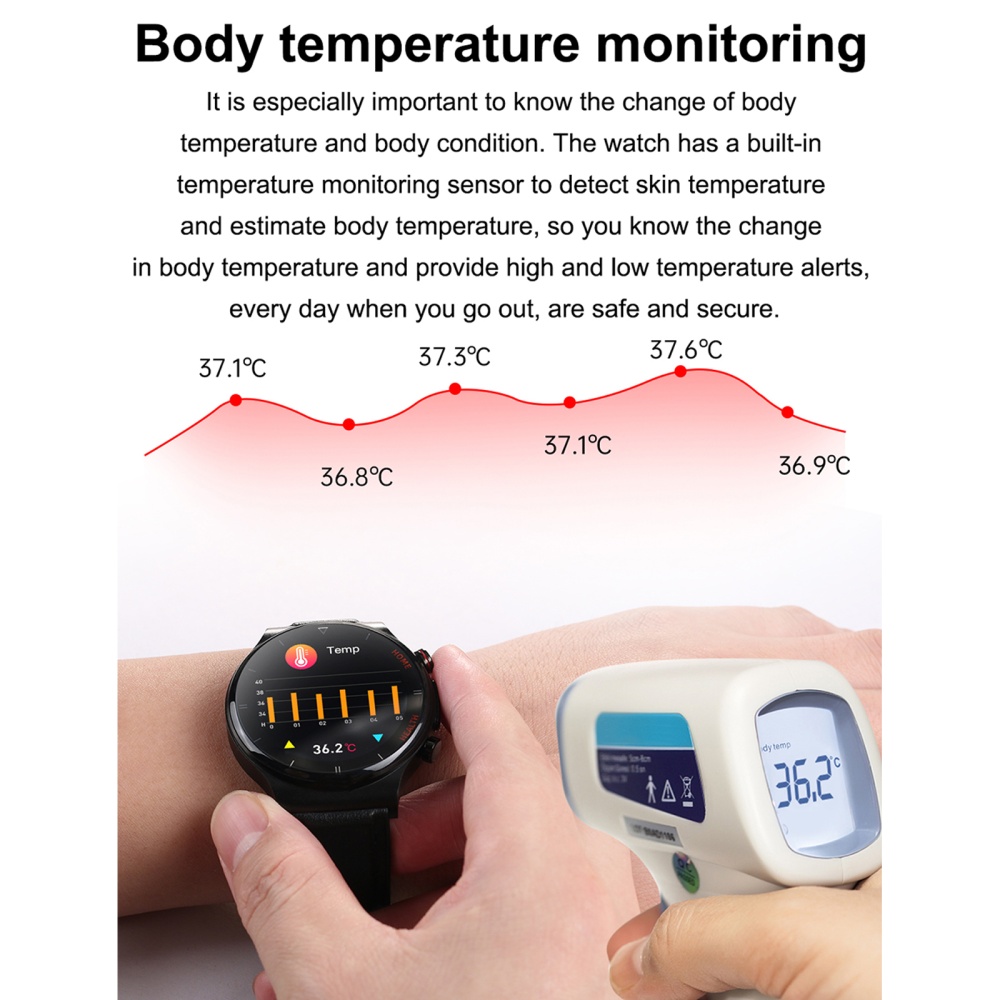 E300 Smart Watch 1.32-inch Ips HD Ecg HR Blood Pressure Monitoring Smartwatch - Image 3