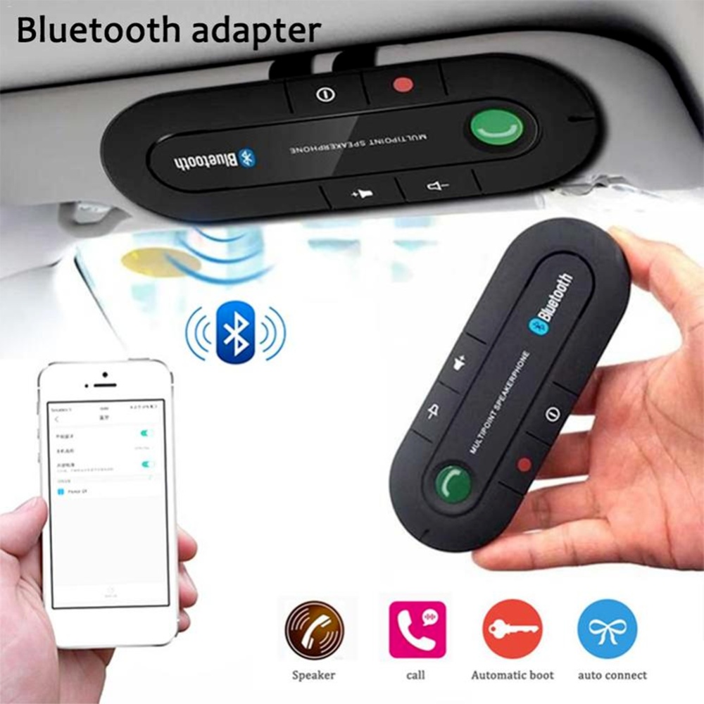 Sun Visor Car Bluetooth-compatible Wireless Receiver Hands-free Phone Speaker Clip Auto Audio Kit Music Player black - Image 2