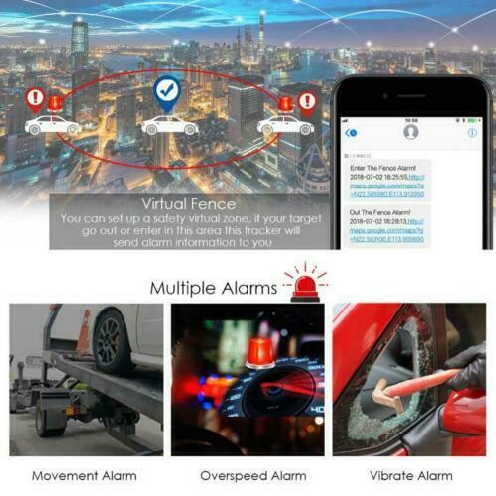 Gps Car Tracker Real Time Device Locator Remote Control Anti-theft Hidden 10-40v black - Image 2