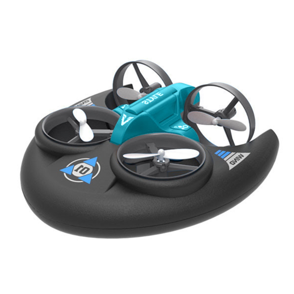 3-in-1 Remote Control Quadcopter 4-Channel Sea Land Air Drone Rechargeable Waterproof Aircraft Blue - Image 3