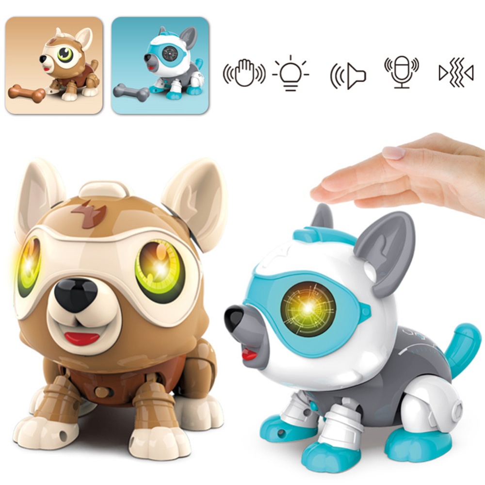 Intelligent Robot Dog Toys Voice-activated Touch Smart Sensor Electronic Science Education Toy Blue - Image 3