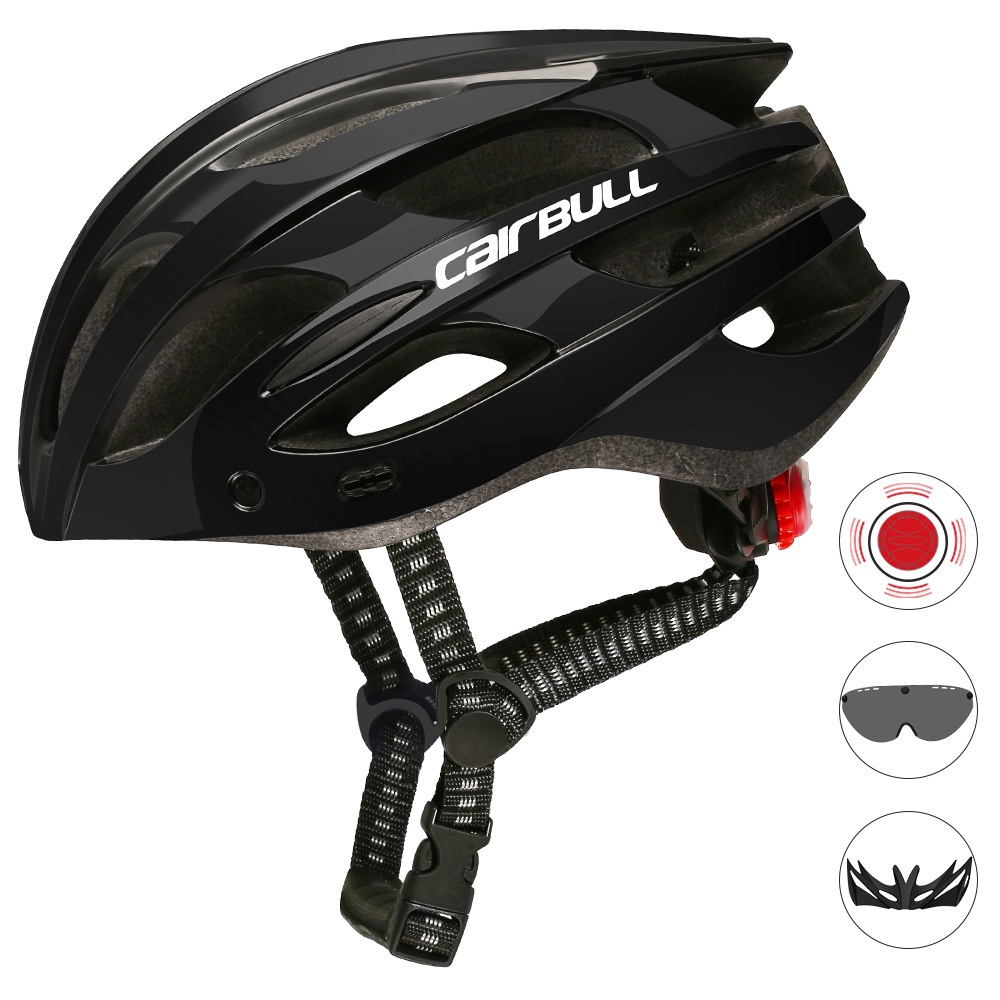 Road Mountain Bike Riding Helmets with Light Men And Women Outdoor Cycling Accessories Deep gray_M/L (55-61CM) - Image 3