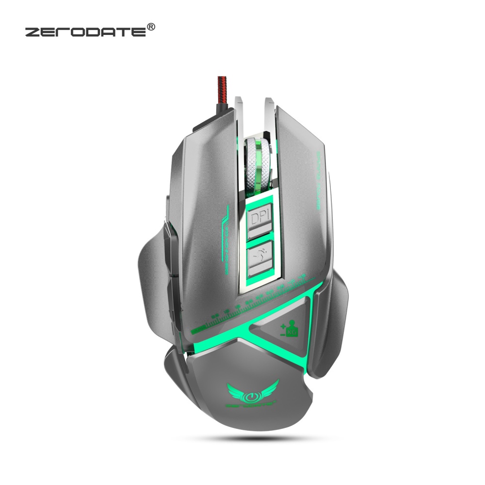 11 Keys Game Mouse Colorful Macro Programming Free Disassembly Comfortable Grip 3200dpi Adjustable for Zzerodate X400GY black - Image 2