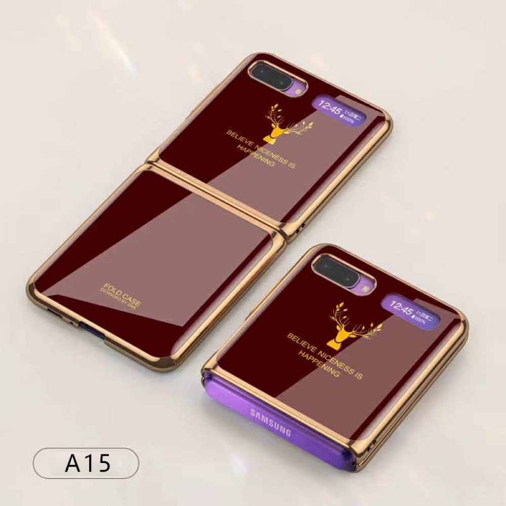 For Samsung Galaxy Z flip Foldable Cellphone Shell Electroplated Painted Folding Phone Case A20 emerald - Image 3