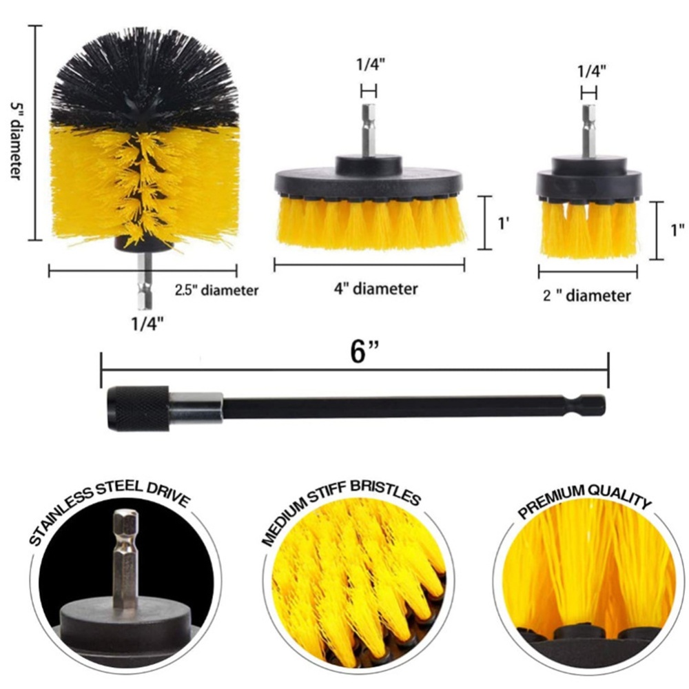 12pcs/set Power Scrubber Cleaning Kit Drill Brush Scrubbing Pad For Carpet Tile Grout 12pcs - Image 2