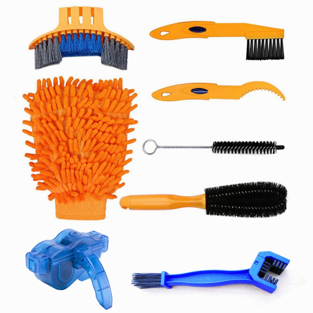 Bicycle Chain Washer Set Mountain Bike Accessory Too Cleaning Brush 6-piece set_One size - Image 3