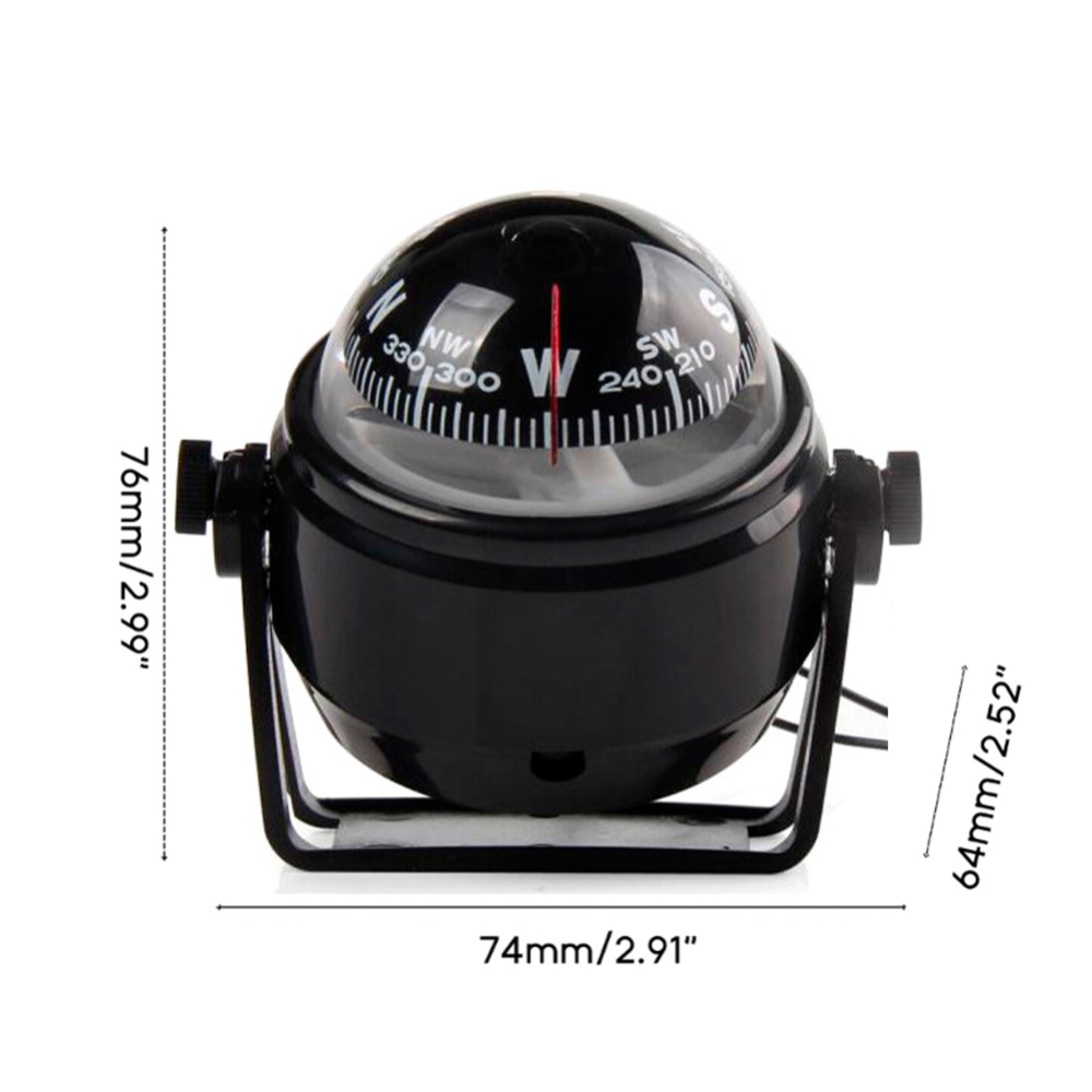 Outdoor Sea Marine Compass With Magnetic Declination Adjustment Multi-functional Car Light Lc550 black - Image 2