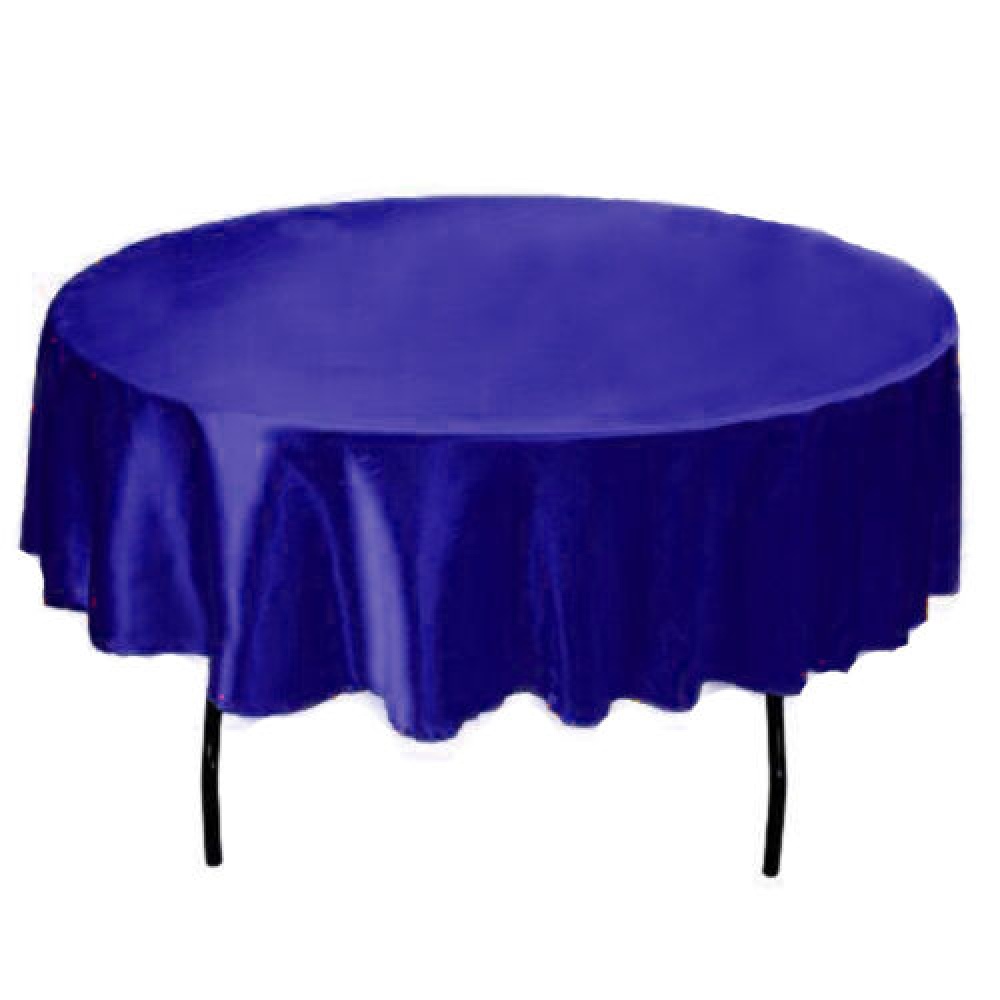 140cm Solid Table Cloth Round Satin Tablecloth Wedding Party Restaurant Home Cover black_Round - Image 2