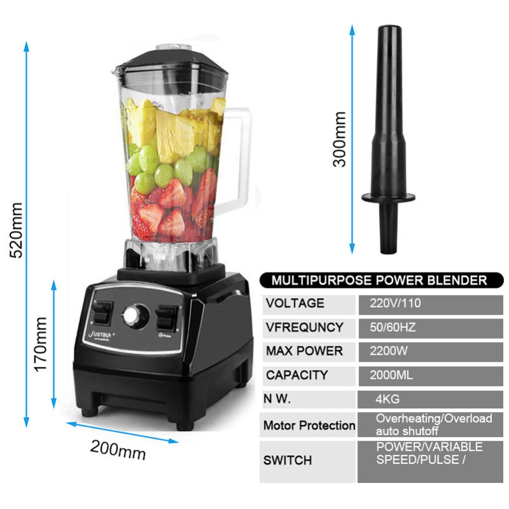 Professional Countertop Blender High Speed Mixer for Shakes Smoothies Crusing Ice red - Image 2