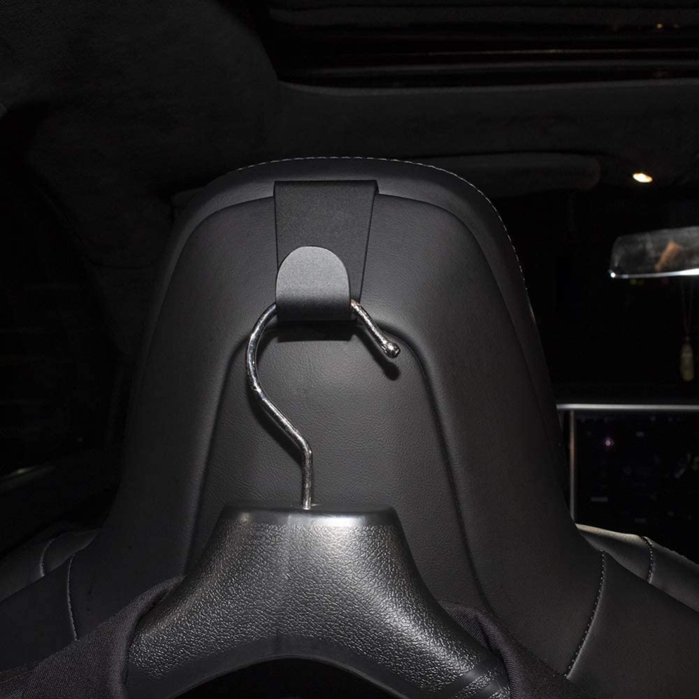 Aluminum Alloy Seat Back Coat Hooks For Tesla Model S X 2016-2018 Headrest Bag Holder Black - Image 2