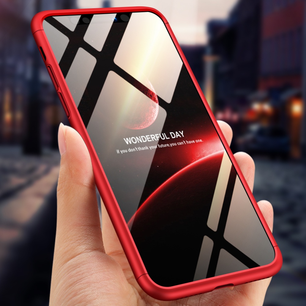 For Redmi 7A Ultra Slim PC Back Cover Non-slip Shockproof 360 Degree Full Protective Case red - Image 3