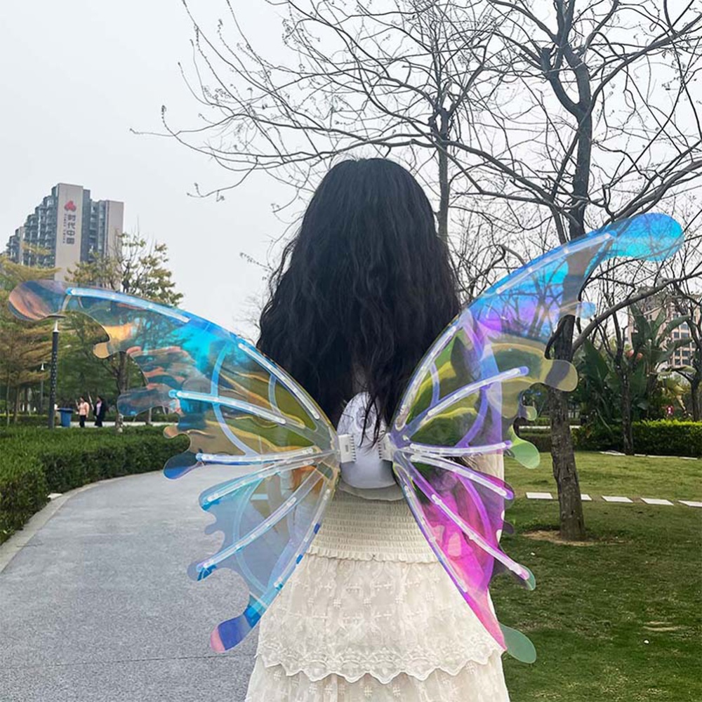 Girls Electrical Butterfly Wings With Music Lights Glowing Shiny Dress Up Moving Fairy For Birthday Wedding   K1 88 x 56.5 10CM - Image 3