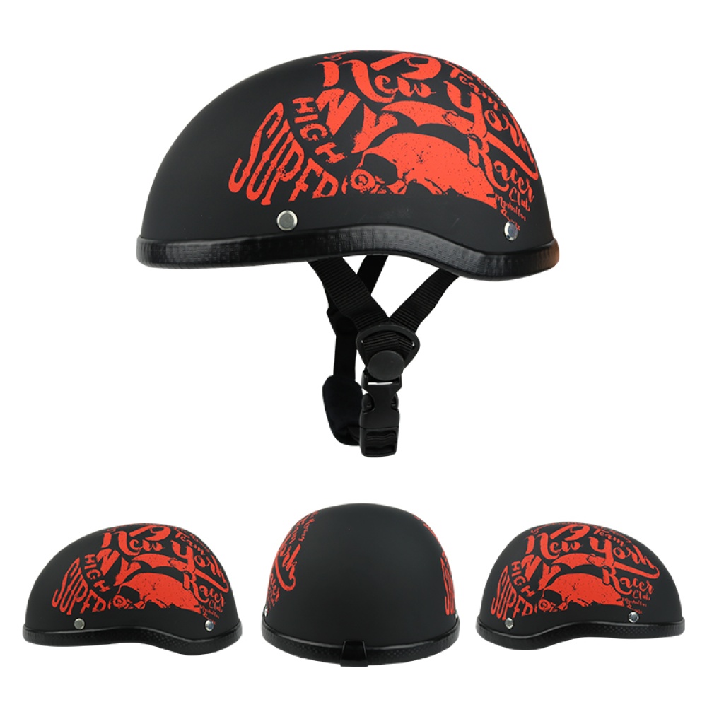 Adult Motorcycle Half Face Vintage Helmet Hat Cap Motorcross Moto Racing Helmets Carbon fiber pattern - Image 3