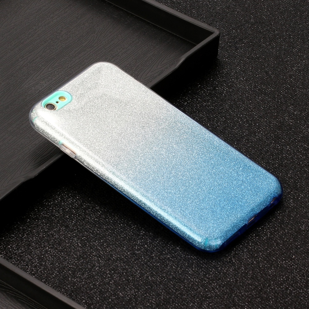 For iphone 6/6S/6 plus/6S plus/7/8/SE 2020 Phone Case Gradient Color Glitter Powder Cover with Airbag Bracket blue - Image 3