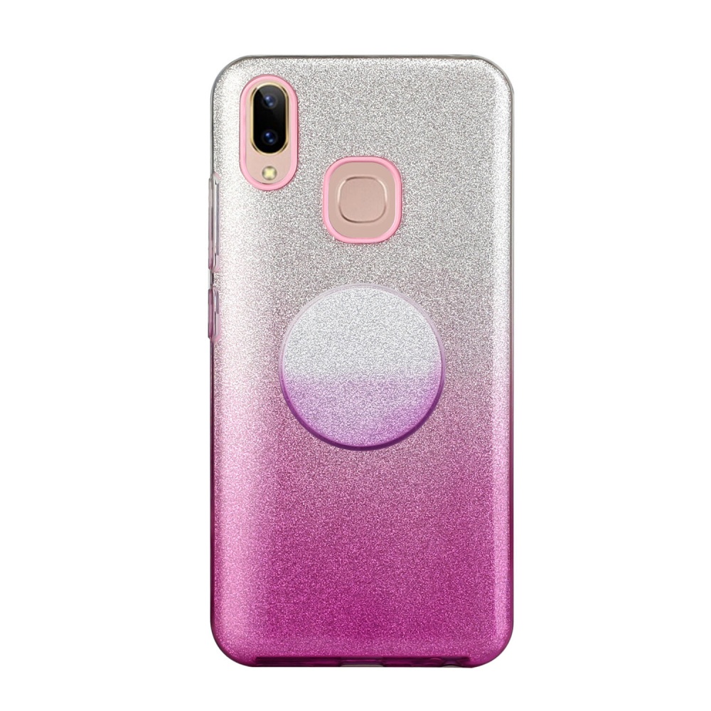 For VIVO Y91/Y93/Y95 with hole/V17/S1 Pro/Y95 Phone Case Gradient Color Glitter Powder Cover Airbag Bracket blue - Image 3