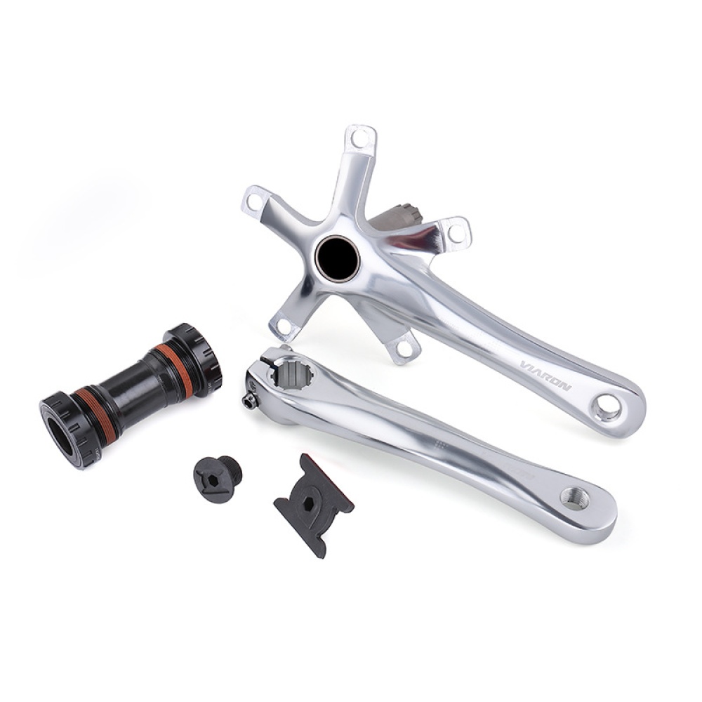 Aluminum Folding Bicycle Hollow One Crank BCD 130mm Tooth Silver_Crank 130bcd bottom bracket bb68 - Image 2