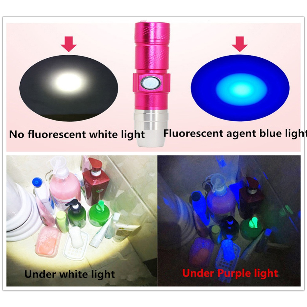 365NM USB Fluorescent Agent Detection Lamp Purple-light Torch Jade Paper Currency Light black - Image 2