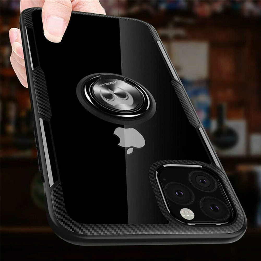 For iPhone 11 Pro max Magnetic Shockproof Ring Holder TPU Protective Case Cover black_iPhone11 - Image 3