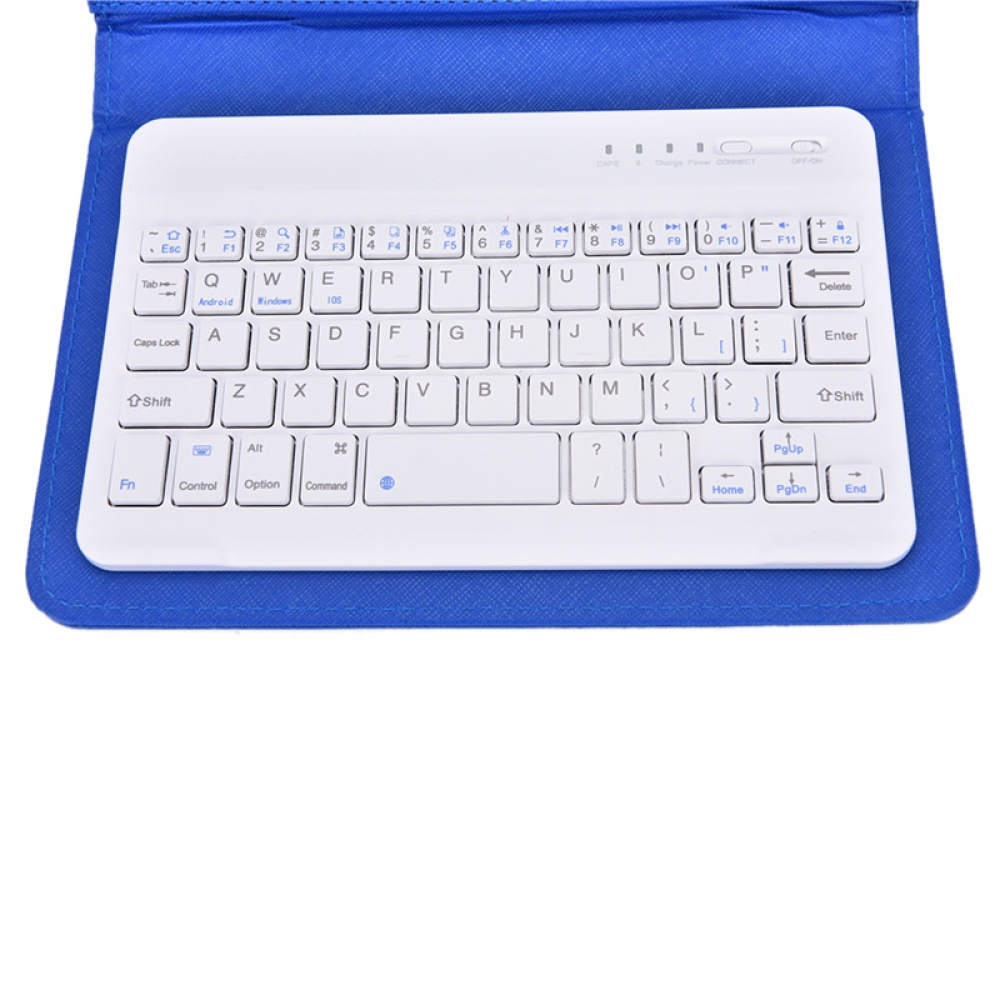 Portable PU Leather Wireless Keyboard Case for iPhone with Bluetooth 4.2-6.8 Inch Phones White_Bluetooth keyboard + leather case - Image 3