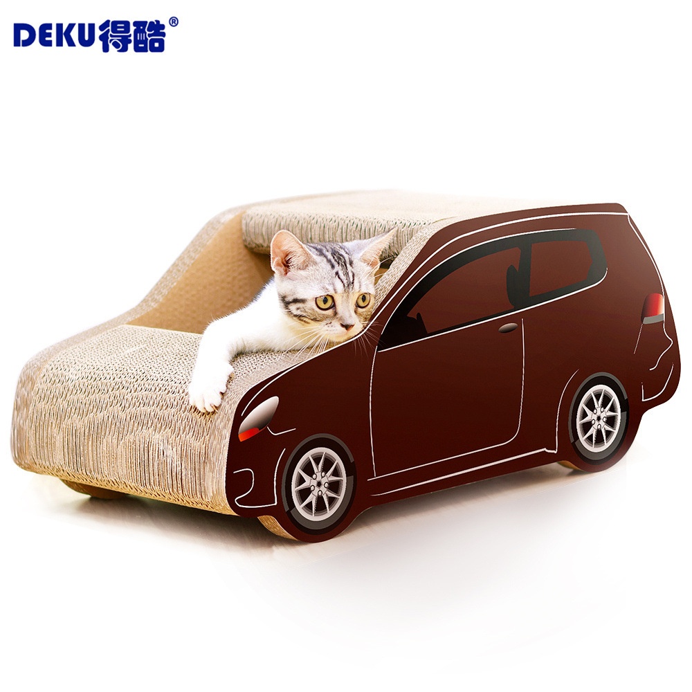 Car Shape Corrugated Paper Catnip Scratch Climbing Board Pet Cat Nest Toy As shown - Image 3