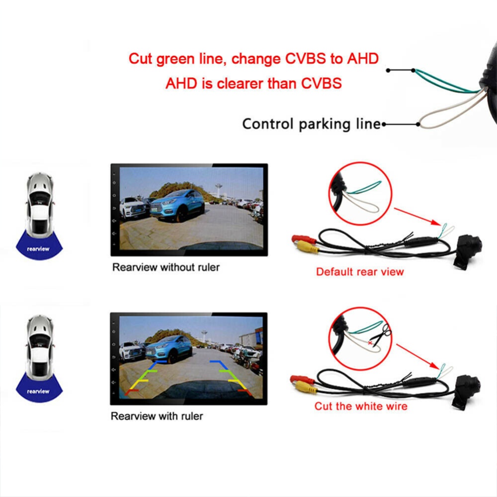 Car 170-degree Wide Viewing Angle Rear View Backup Camera Reverse Parking Waterproof Night Vision Cmos black - Image 2