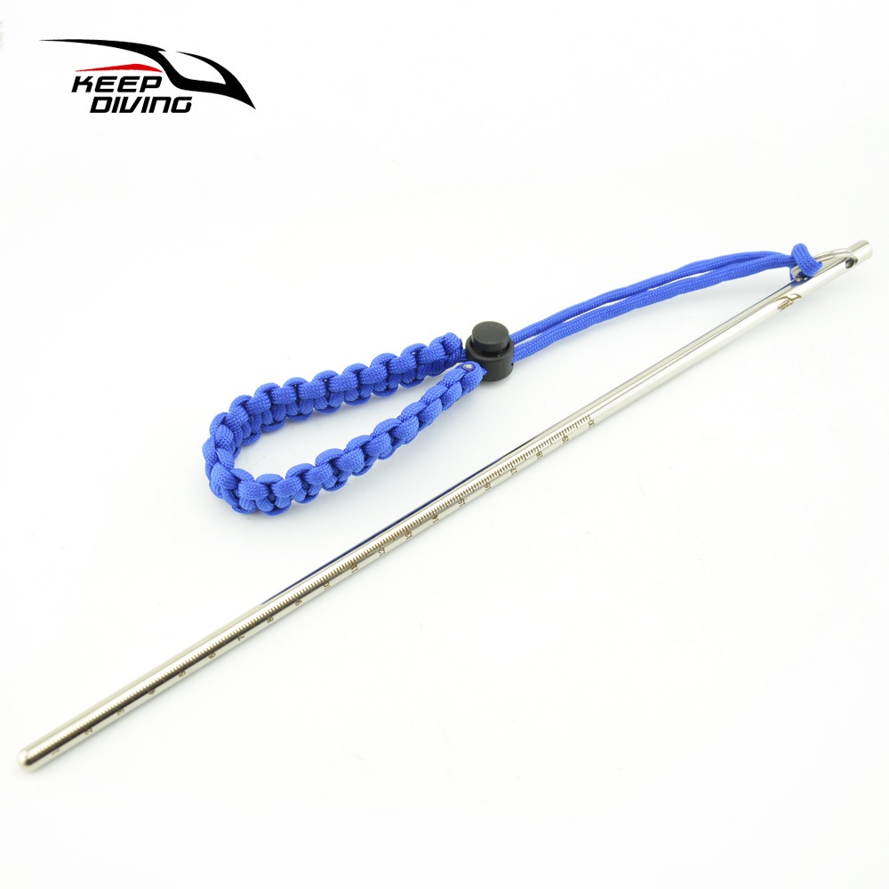 Stainless Steel Scuba Diving Noise Maker Dive Lobster Stick Pointer Rod with Parachute Lanyard Accessories Royal blue - Image 2