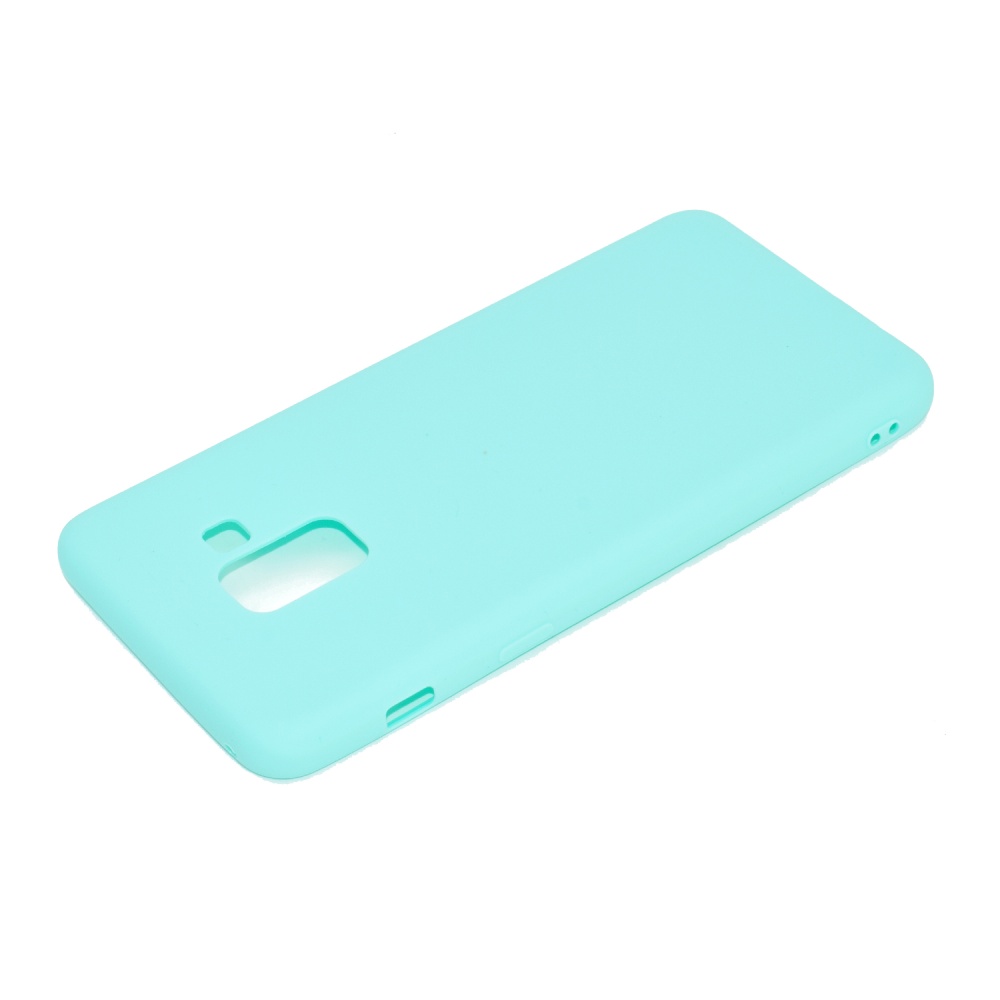 for Samsung A8 2018 Lovely Candy Color Matte TPU Anti-scratch Non-slip Protective Cover Back Case Light blue - Image 3