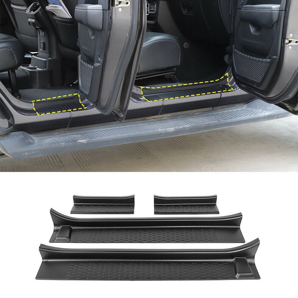 4 Pcs/set Threshold Strips TPE Door Trim Fully Enclosed For Wrangler Jl/jt Black - Image 3