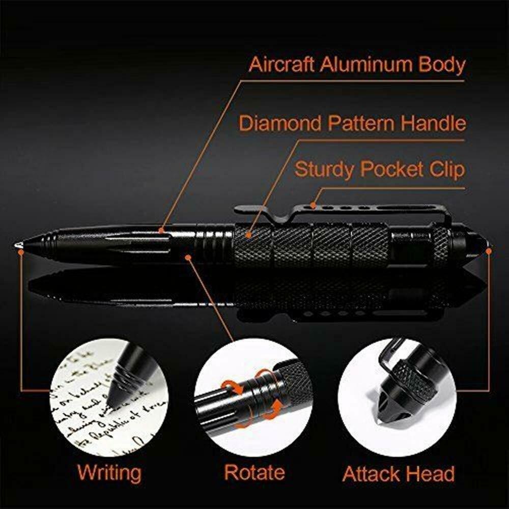 Self Defense Pen Aviation Aluminum for Writing and Glass Breaker black - Image 2