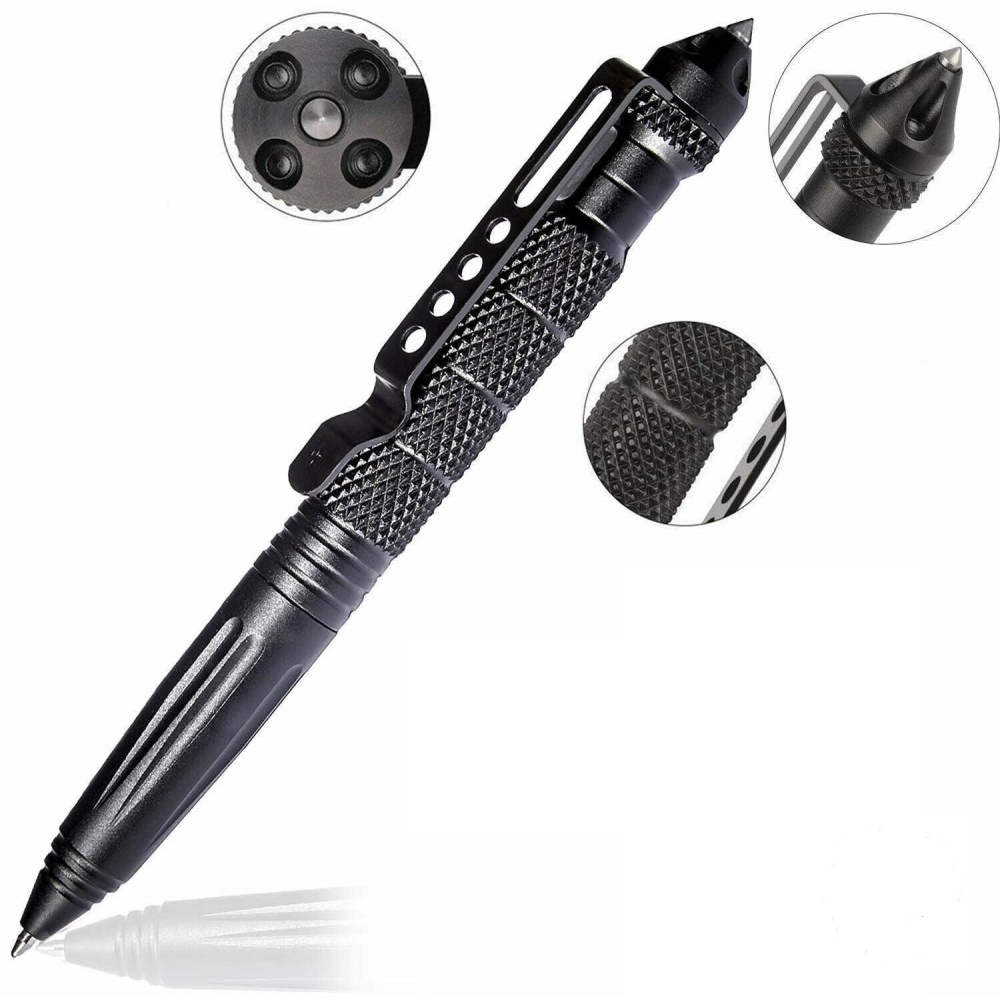 Self Defense Pen Aviation Aluminum for Writing and Glass Breaker black - Image 3