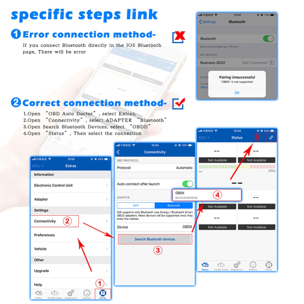 Mini Obd2 Bluetooth-compatible 4.0 Car Scanner Elm Diagnostic Tools Compatible For Android Ios Symbian Windows as picture show - Image 2