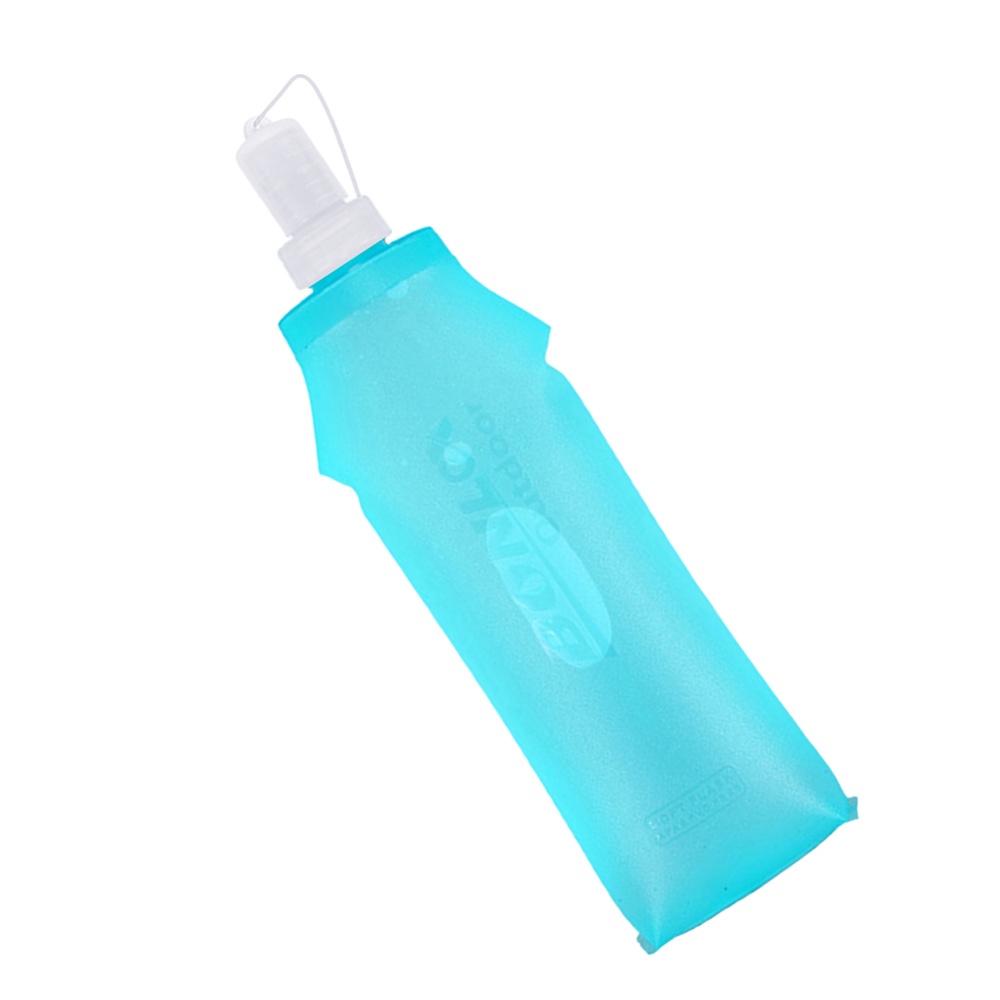 250ml/500ml Soft Folding Water Bottle With Lid Lightweight Collapsible Bag For Outdoor Running Sports Royal Blue 500ml - Image 2