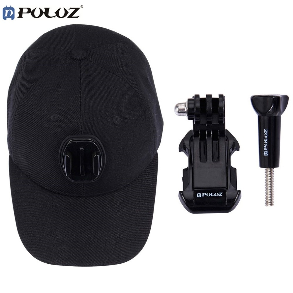 PULUZ Sports Camera Hat Adjustable Cap with Screws and J Stent Base for GoPro HERO 6 5 4 / Session Navy blue - Image 3