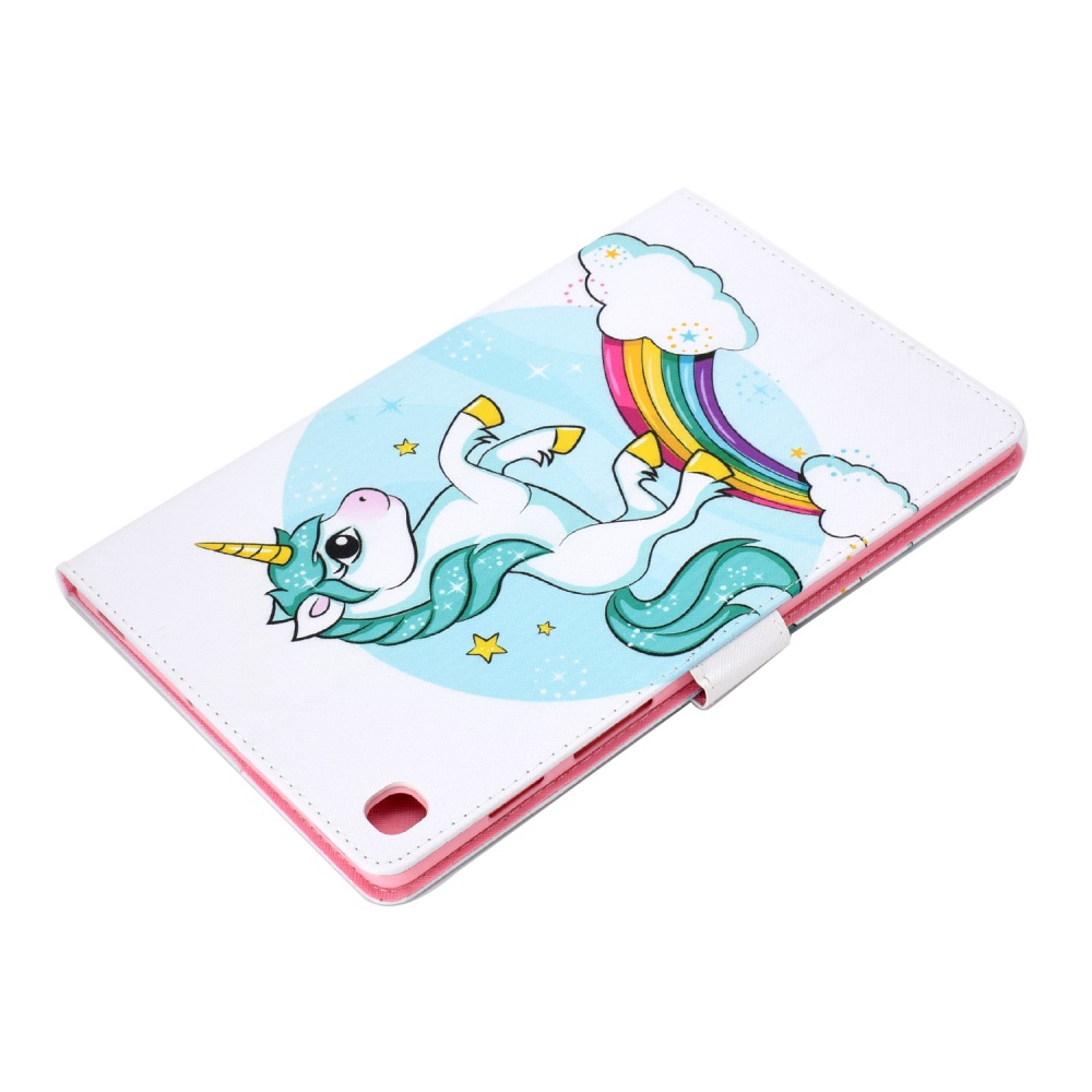 For Samsung T720/T725 Laptop Protective Cover Cartoon Color Painted Smart Stay PU with Front Snap single horned horse - Image 3