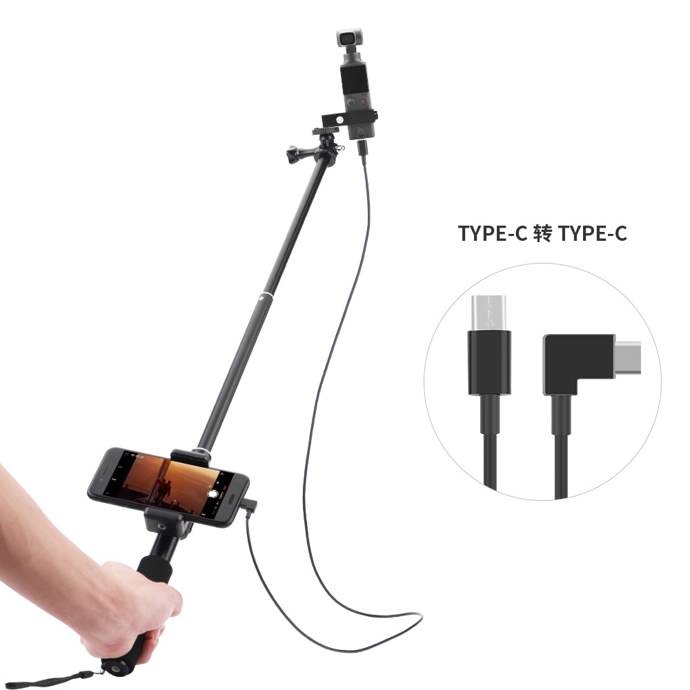 Extension Pole Selfie Stick+Fixing Module for FIMI PALM Pocket Handheld Gimbal Stabilizer with Phone Mounting Bracket Clip IOS Edition - Image 3